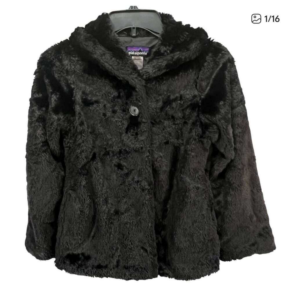 Patagonia Pelage Black Kids Pea Coat Size 10